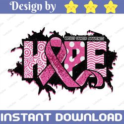 breast cancer awareness hope png, pink ribbon png, hope png, breast cancer awareness, sublimation design, digital downlo