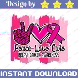 peace love cure png, cancer ribbon, awareness ribbon png, cancer png, breast cancer, sublimation design, digital downloa