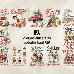 12 vintage christmas bundle png, christian christmas svg, christmas design, christmas shirt, christmas 84