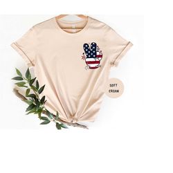 4th of july peace pocket shirt, groovy 4th of july shirt, american flag tee, peace hand sign, patriotic shirt gift, free
