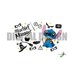mischief manager magical wizard stitch full 24oz cold cup wrap with hole starbucks cup design tumbler