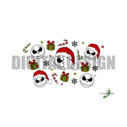 christmas jack full holiday 24oz cold cup starbucks tumbler wrap skeleton movie themed nightmare