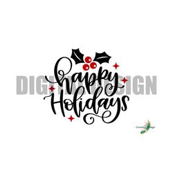 happy holidays basic christmas svg png design xmas holiday
