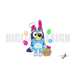 kids tv themed easter blue dog svg png cut file cricut silhouette dog blue easter bunny
