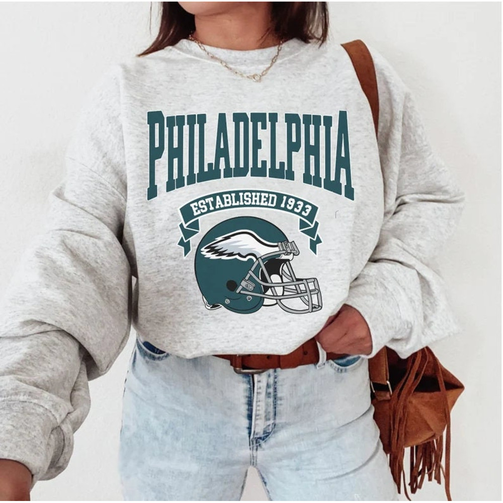 Philadelphia Football Crewneck, Vintage Sweatshirt, Game Day Pullover, Eagles 90s Style Football Crew.jpg