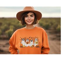 halloween sweatshirt, halloween dog sweatshirt, halloween sweater, retro spooky season, ghost sweatshirt, ghost dog tee,