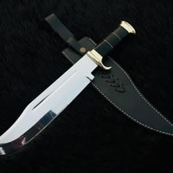 custom handmade d2 18" hunting crocodile dundee high polish survival bowie knife