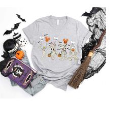 disney halloween skeleton shirt, mickey minnie and friends tee, disney halloween matching shirt, disney balloon shirt, d