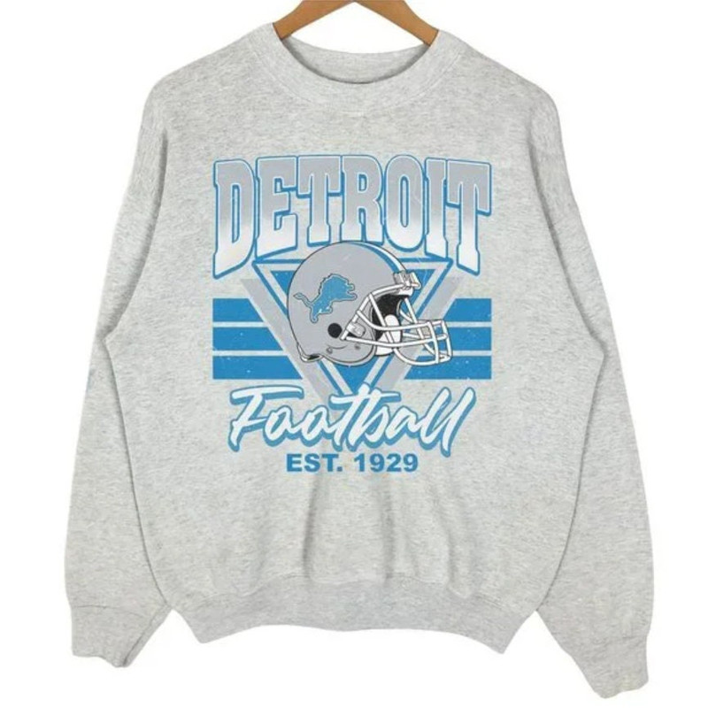 Retro Detroit Football Crewneck Sweatshirt, Vintage NFL Detroit Football Shirt, Lions Football Hoodie, NFL Football T-Shirt-1.jpg