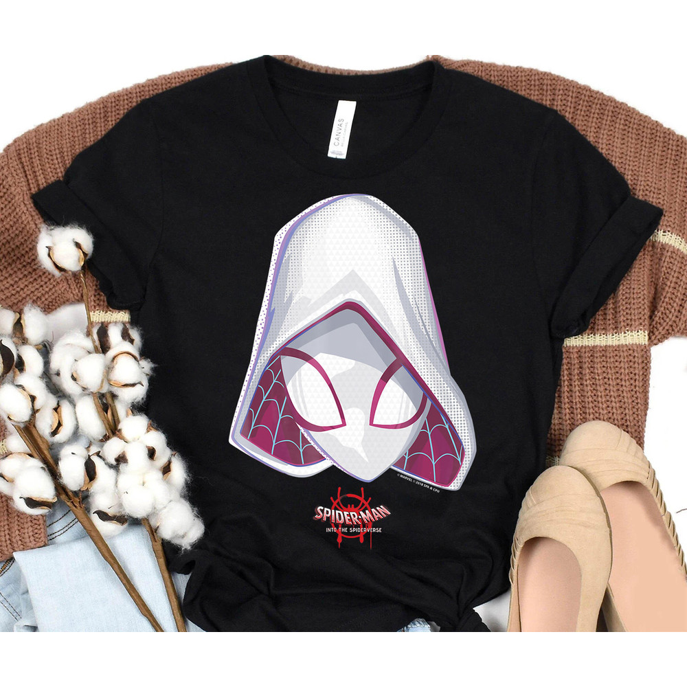 Marvel Spider-Gwen Spiderverse Mask Graphic T-Shirt, Marvel Disneyland Family Matching Shirts, Disney Birthday Adult Kid Shirt.jpg