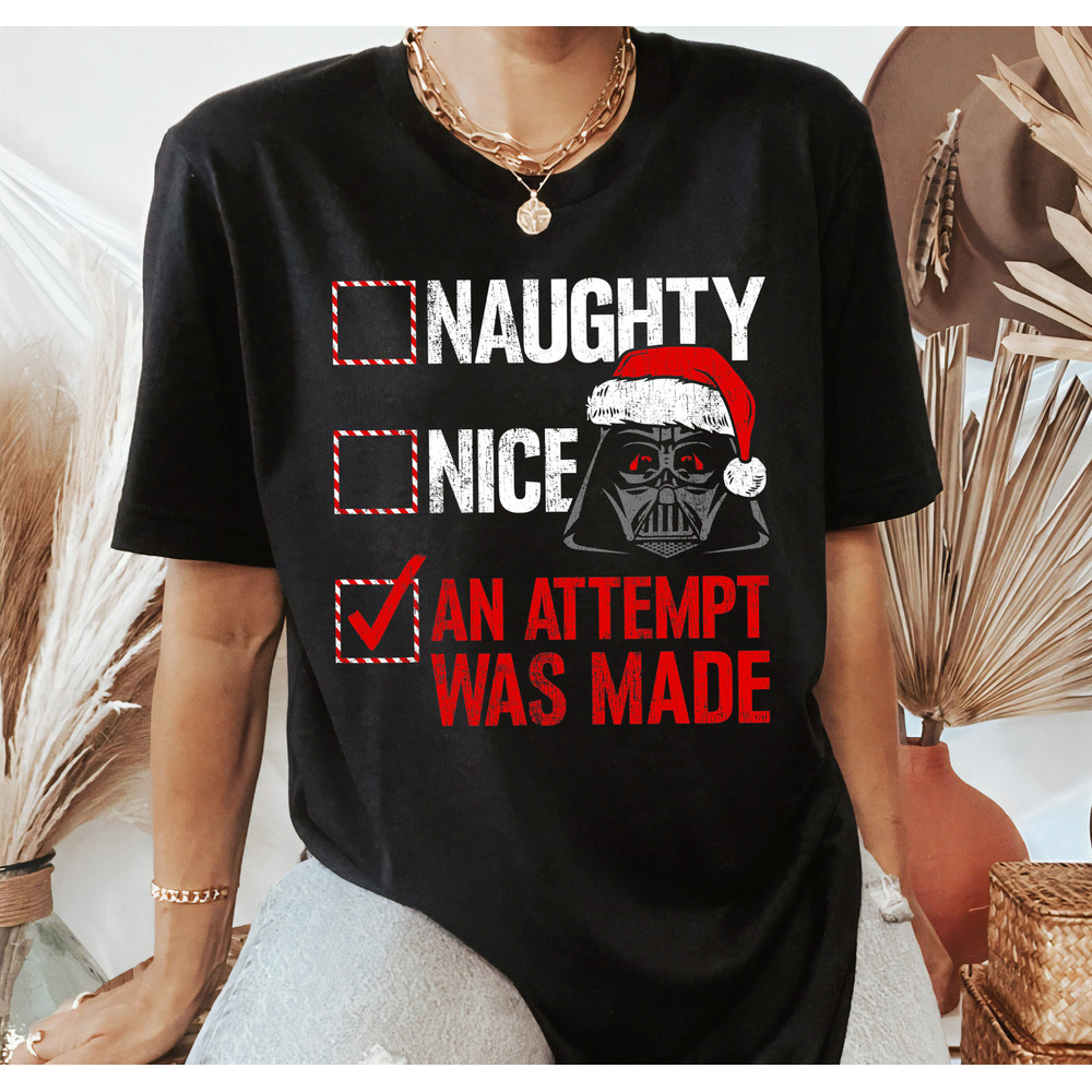 Star Wars Christmas Darth Vader Naughty or Nice Checklist Holiday Gift Xmas Shirt, Disneyland Christmas Matching Family Shirts.jpg