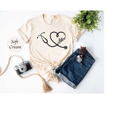 personalized nurse tee, custom nurse shirt, stethoscope nurse shirt, nursing school shirt, nursing shirt, nursing school