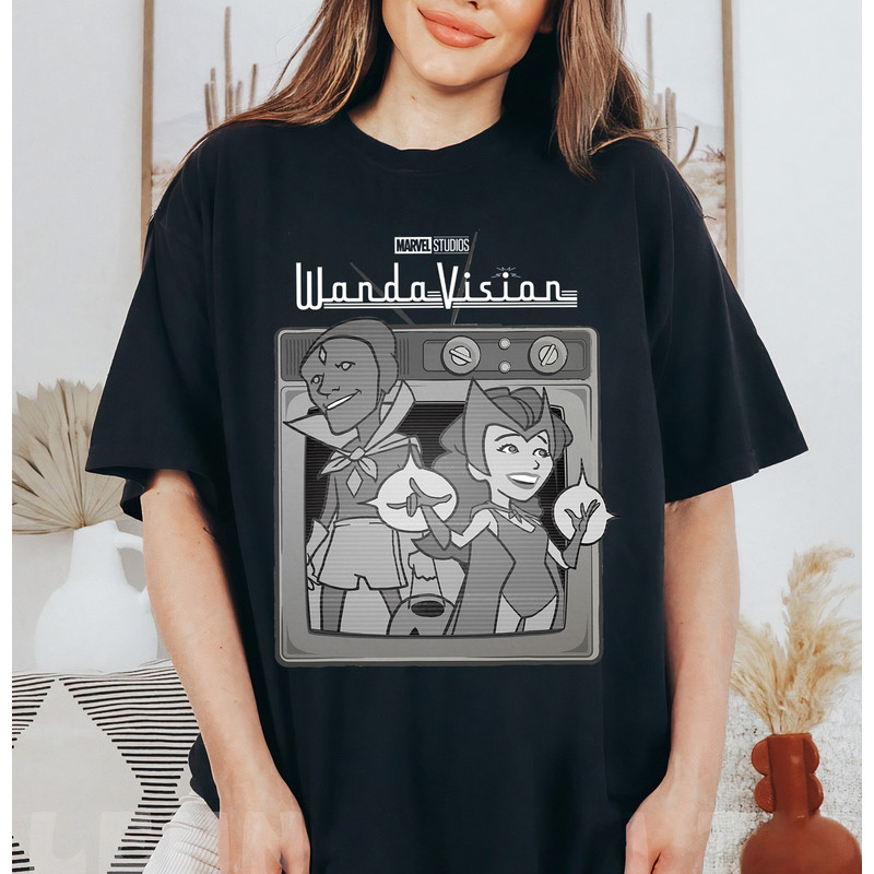 Marvel WandaVision Retro Cartoon TV Logo Shirt, Disneyland Family Matching Shirt, Marvel Comic Shirt, WDW Epcot Theme Park Shirt.jpg