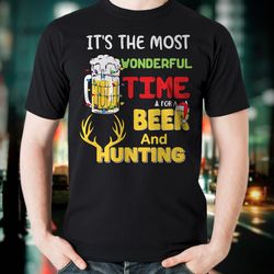 higozy it&8217s the most wonderful time for a beer and hunting printed t-shirt, funny tee, graphic t-shirt for both men