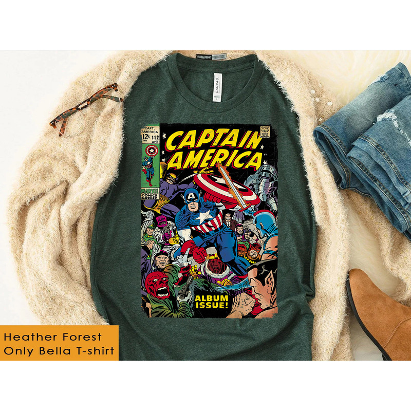 Marvel Captain America Avengers Comic Cover Graphic T-Shirt, Marvel Disneyland Family Matching Shirts, Disney Birthday Adult Kid Shirt.jpg