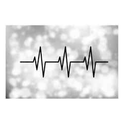 medical clipart: triple heartbeat / electrocardiogram / ekg / ecg / heart rate monitor spike in bold black line - digita