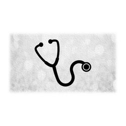 medical clipart: simple easy black stethoscope silhouette for doctors, nurses, surgeons hospitals, and more  - digital d