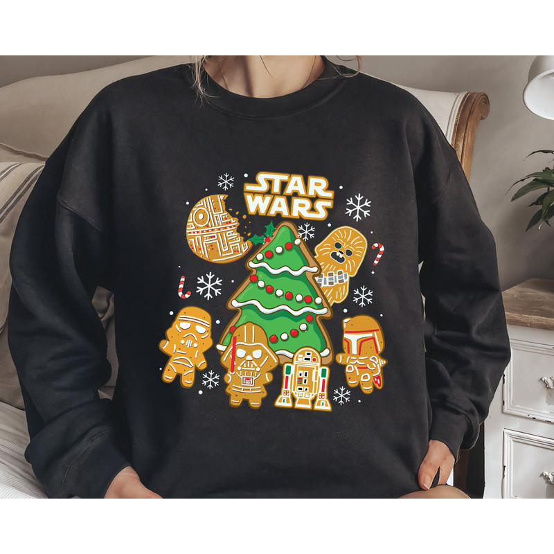 Star Wars Christmas Gingerbread Cookies Shirt, Chewbacca, Darth Vader, Boba Fett Star Wars Christmas Sweatshirt, Disneyland Xmas Shirts.jpg