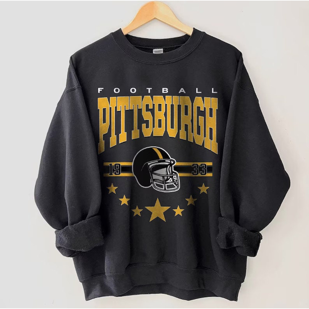 Pittsburgh Football Sweatshirt, Vintage Style Pittsburgh Football Crewneck, Football Sweatshirt, Pittsburgh Crewneck, Football Fan Gifts.jpg