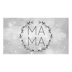 family clipart - moms: simple elegant word 'mama' in minimalist bold black type inside thin laurel wreath - digital dow