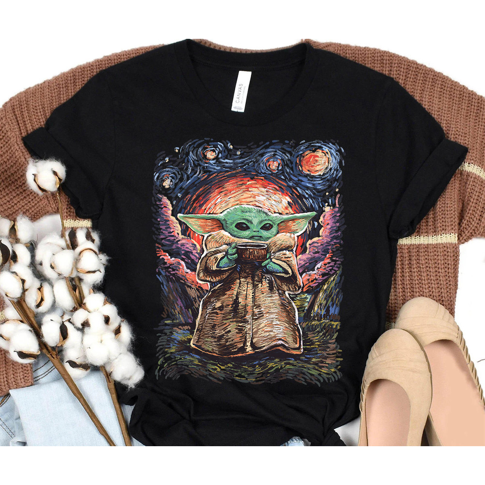 Star Wars The Child Starry Night Baby Yoda The Mandalorian Shirt, Star Wars Celebration, Galaxy's Edge, Star Wars Day, Walt Disney World.jpg