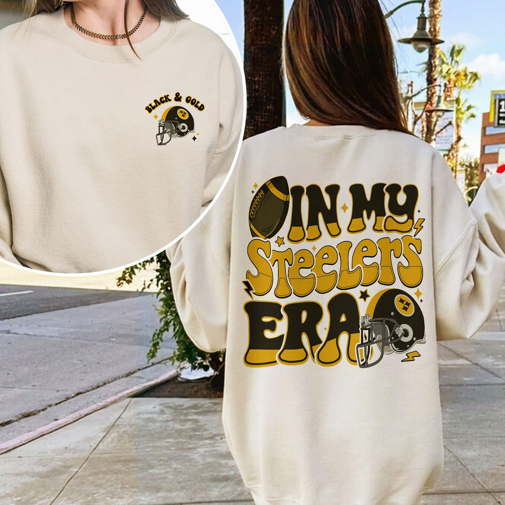 Pittsburgh Fan Sweatshirt, In My Steelers Era Crewneck, Black And Gold Hoodie, Pittsburgh Game Day Shirt, Touchdown T-Shirt, Gift For Her.jpg