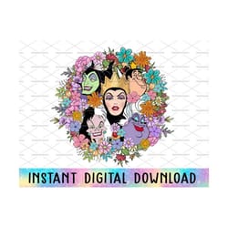 retro floral halloween png, happy halloween, trick or treat png, bad girls, villains wicked, fall png, villain gang, bad witches club png