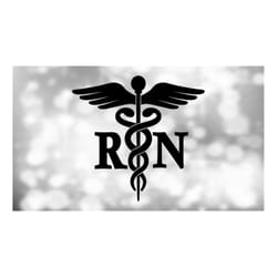 medical clipart: black medical caduceus symbol silhouette with rn for registered nurse / hospital staff - digital downlo