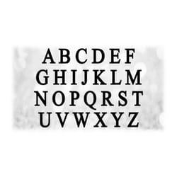 word clipart: black solid roman serif alphabet letter templates grouped on one single sheet. digital download svg, not i