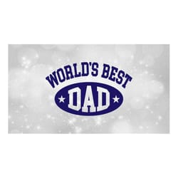 family clipart: words 'world's best dad' in navy collegiate style shirt format - father's day gift or decal - digital do