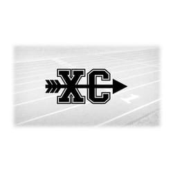 sports clipart: thick bold black letters 'xc' standing for cross country with large bold arrow in middle digital downloa