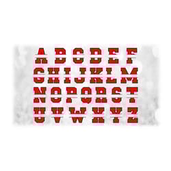 sports clipart: red & black alphabet letter split name frame templates grouped on one sheet - digital download svg - not
