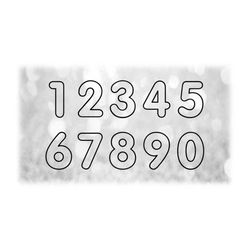 sports: jersey number templates grouped on one single sheet - black rounded tube style - digital download svg - not inst