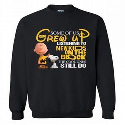 some of us grew up listening to nkotb snoopy and peanut crewneck sweatshirt