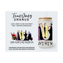 happy halloween 16oz libbey can glass png, villain gang, bad witches club, trick or treat, spooky season, villains wicked 16oz tumbler wrap