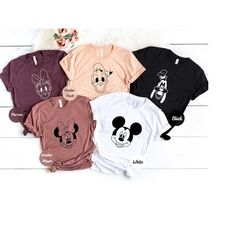 personalized disney trip shirts, custom disney characters shirts, disney family shirts, mickey group shirts, mickey and