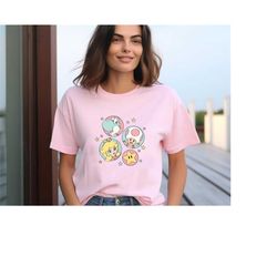 retro princess peach mario shirt, princess peach shirt, super mario shirt, luigi shirt, mario group birthday shirt, gift
