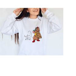 lookin' like a snack gus-gus sweatshirt, disney cindrella sweater, disney snacks, disneyland trip sweater, disney family