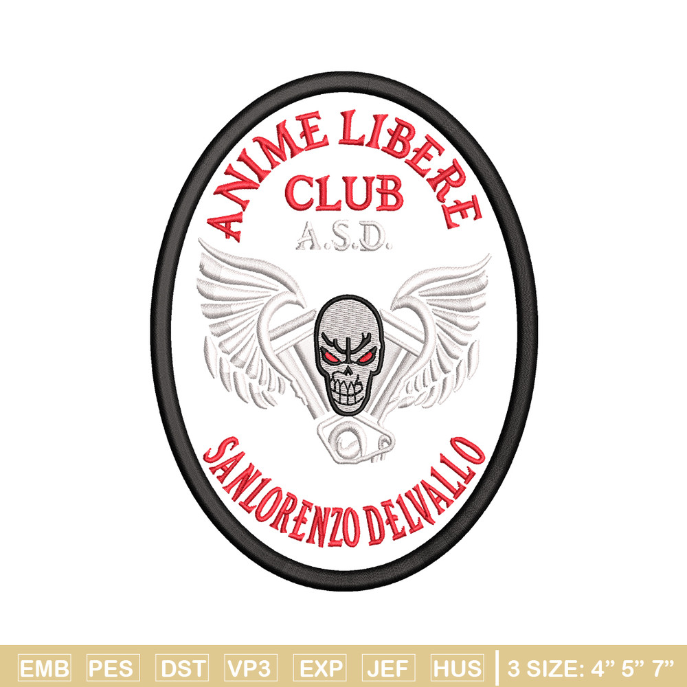 Anime libera club embroidery design, anime embroidery, embroidery file, logo design, logo shirt, Digital download.jpg