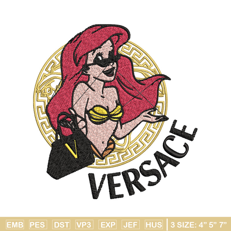 Ariel Versace Disney Princes Embroidery design, Disney Embroidery, cartoon design, Embroidery File, Instant download..jpg