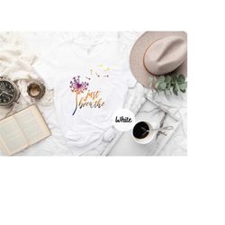 just breathe meditation shirt, yoga instructor dandelion pullover for her, cute shirt ,for women boho windflower shirt f