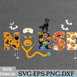 halloween nurse shirt for women halloween scrub tops nursing svg, eps, png, dxf, digital download