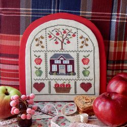 Apple Cottage cross stitch pattern Country cross stitch House cross stitch chart Counted cross stitch