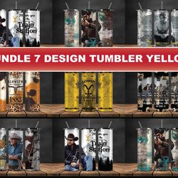 bundle 7 design tumbler yellow stone, yellow stone tumbler digital design, trending tumbler wrap 08