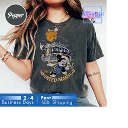 comfort colors retro the haunted mansion shirt, halloween shirt, haunted mansion tee, mickey halloween shirt, disney tri