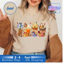 winnie the pooh coffee latte shirt sweatshirt, vintage fall season sweatshirt, cute halloween pumpkin sweatshirt, fall t