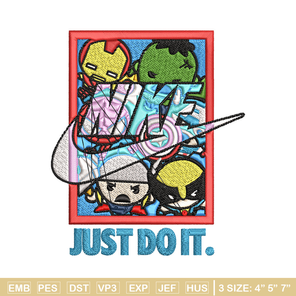 Avengers cartoon Nike Embroidery design, Avengers cartoon Embroidery, Nike design, Embroidery file, Instant download..jpg