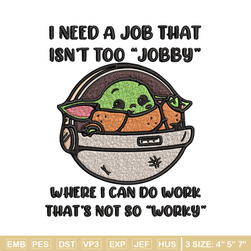 Baby yoda Embroidery design, Baby yoda Embroidery, cartoon design, Embroidery File, cartoon shirt, Digital download..jpg