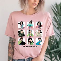 disney mulan moods cute face box up shirt, disney family matching shirt, walt disney world shirt, disneyland trip outfit