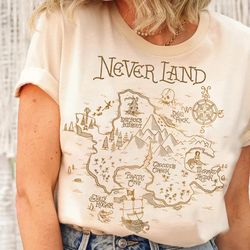 disney neverland map tshirt, disney peter pan tee, magic kingdom , disney family matching shirt, disneyland trip outfits